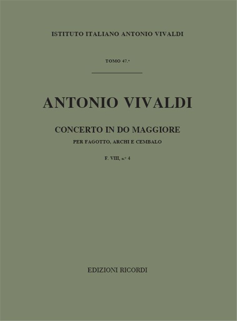 Concerti Per Fg., Archi E B.C.: In Do Rv 474
